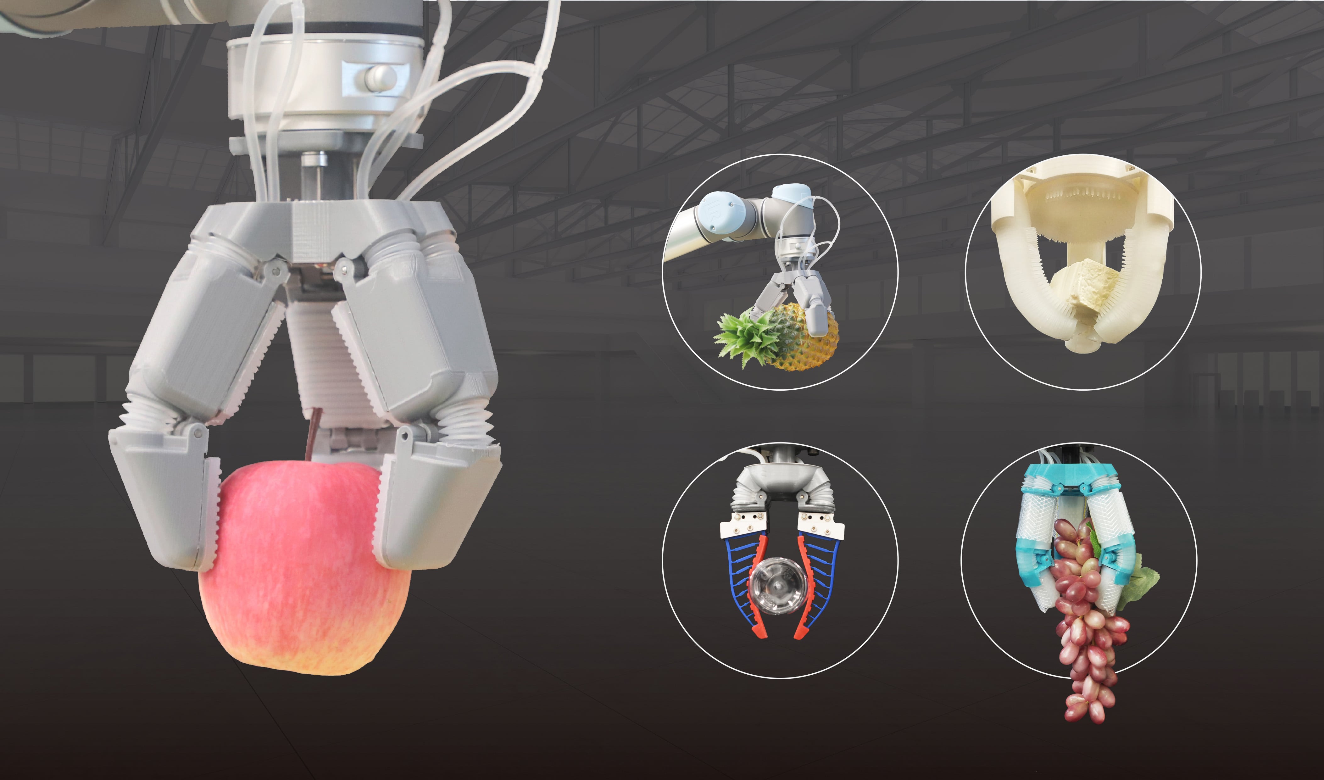 The soft robotic finger developed for grasping delicate objects such as bean curd, fruits, etc.